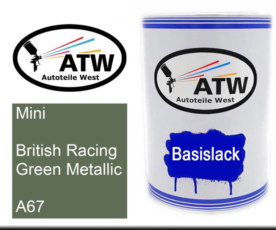 Mini, British Racing Green Metallic, A67: 500ml Lackdose, von ATW Autoteile West.